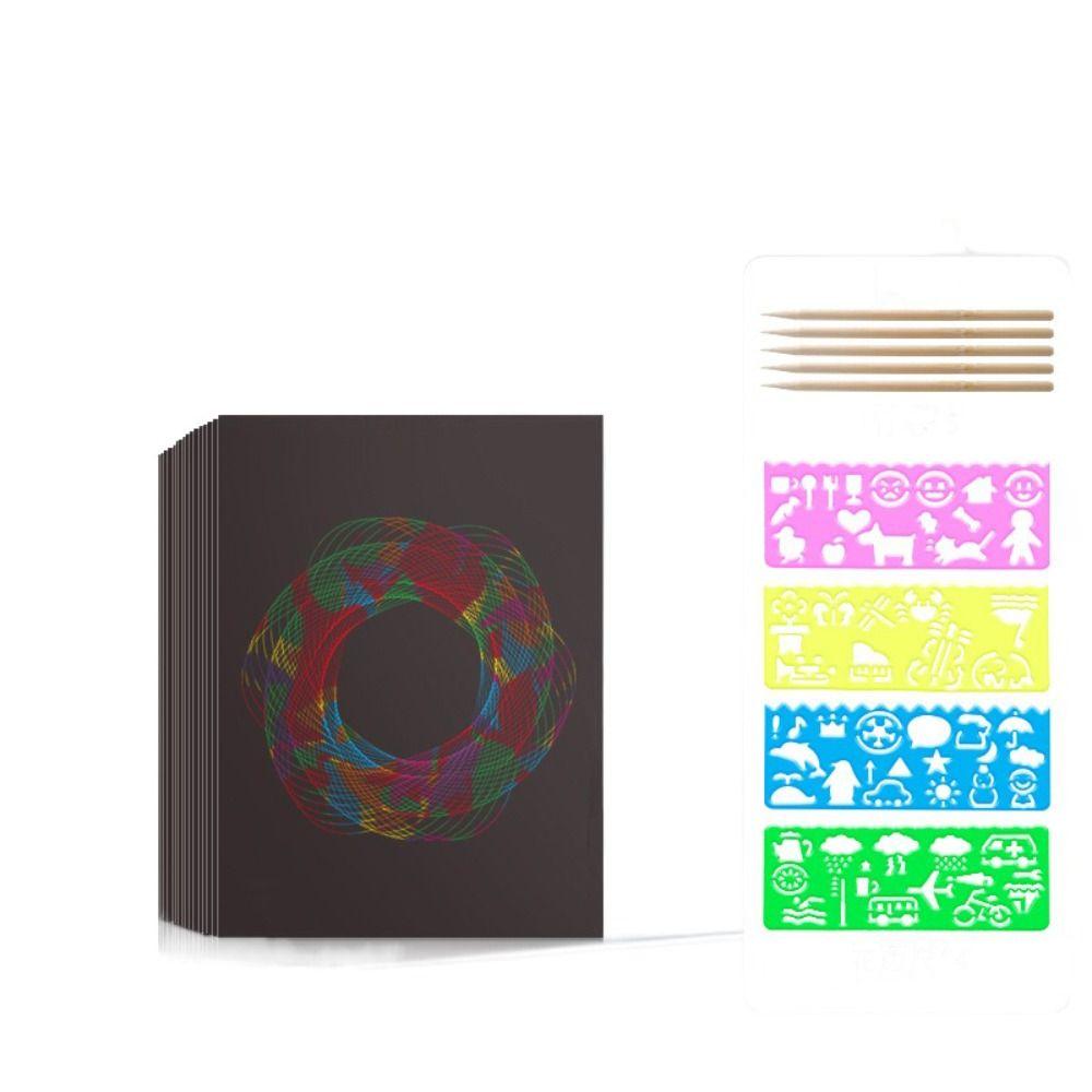 Rainbow Scratch Art Paper Card Set Colorful DIY Drawing Board Interesting Scratch Card Kit  Gifts
