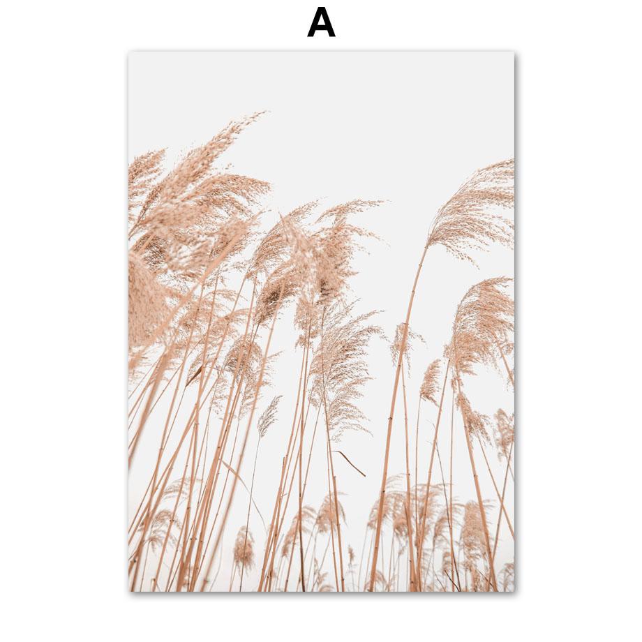 Хвост кролика, трава, тростник, закат, птица, цветок, пляж, настенные художественные принты, картина на холсте, линия, скандинавский постер, декор, картинки для гостиной