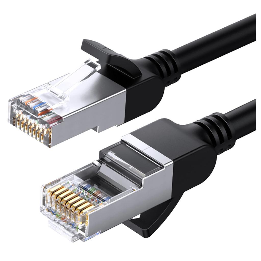 Kabel Sieciowy Ugreen Nw101 Z Metalowymi Wtyczkami, Ethernet Rj45, Cat.6, Utp, 0.5M (Czarny)