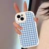 Простой стильный чехол для телефона с решетчатым узором для IPhone 11 12 13 14 15 16 Pro Max Mini Plus Мягкий кожаный чехол