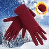 Women Thicken Windproof Skiing Gloves Plus Velvet Touch Screen Gloves Driving Mittens