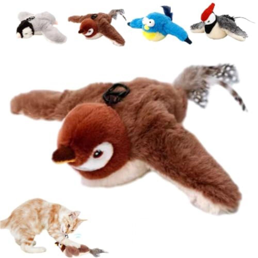 Электронная интерактивная летающая птица, игрушка для кошек, подвесная игрушка-симулятор питомца, воробей
