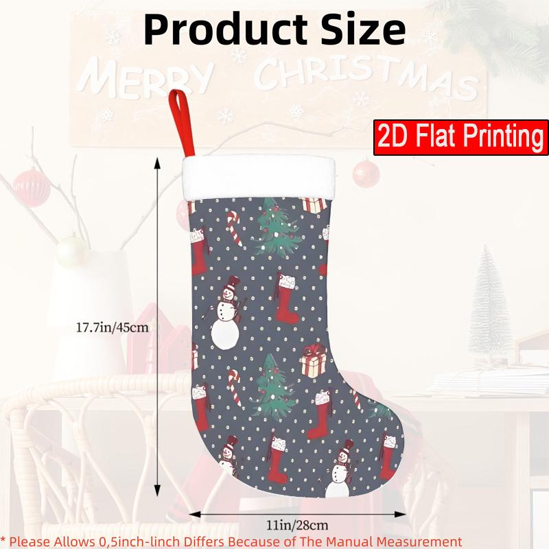 Christmas decoration fireplace hanging stocking1pc Classic Christmas Icons-pattern Christmas Gift Socks, Chris
