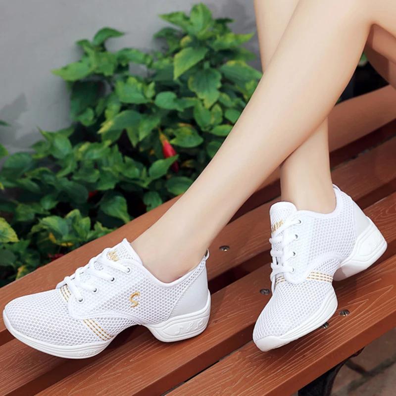 Women Breathable Soft Dance Shoes Lightweight Outdoor Training Casual Sneakers Ladies Sports Modern Jazz Practice Shoes