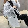 Fashion New Autumn and Winter Cardigan Hooded Loose Mid-length Sweater Large Size Thick Solid Color Button Pocket Soft Velvet