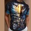 Vintage Men's T Shirt Eagle Motorcycle Graphic O-neck Clothing Apparel 3d Print Short Sleeve Print Street Motor Fashion Designer