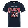 Chicago Champs 23 USA City Team T-shirt Sports Short Sleeve Shirt Men Cotton Casual Tee Clothes Street Breathable Hip Hop Tshirt