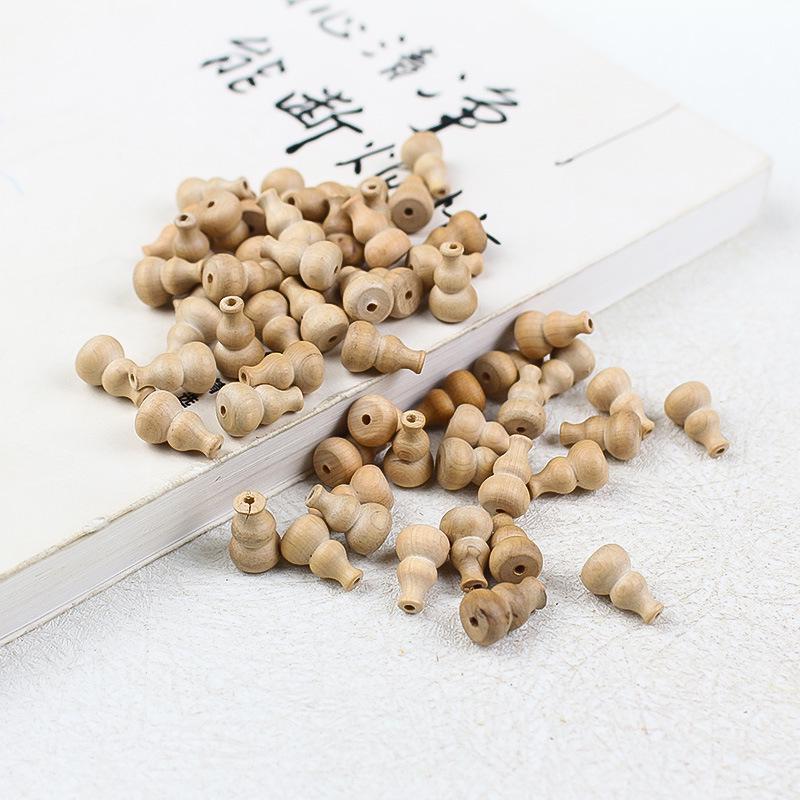 Cliff Cypress Small Gourd Wood Pendant 9x15MM Handmade Buddhist Bead Bracelet Accessories
