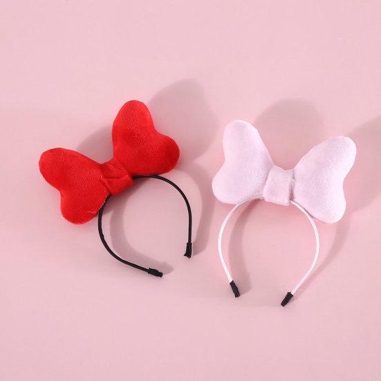 Повязка на голову для питомца, контрастного цвета, с большим бантом, в горошек, эластичная, противоскользящая, для нарядного вида