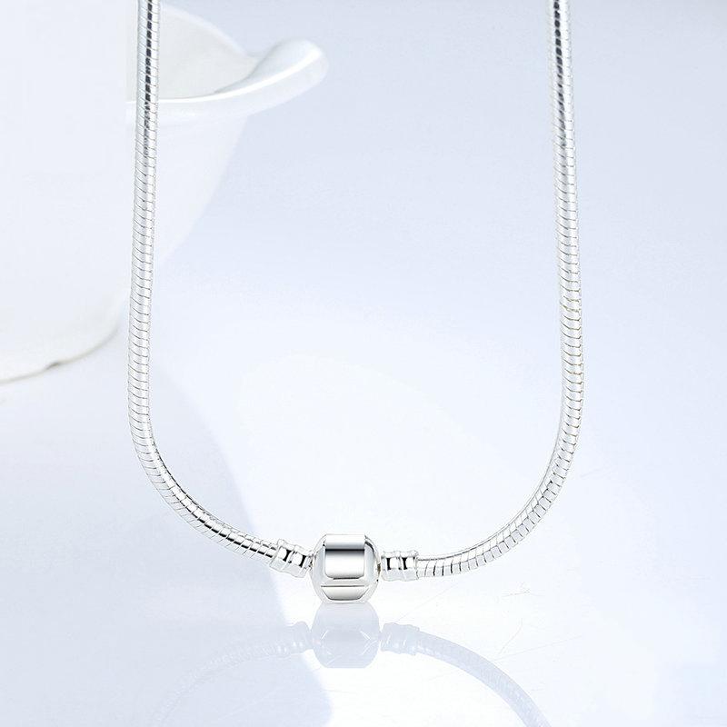 45cm Length Silver Color Charm Necklace Snake Chain Fit Brand Original Pendant Necklaces For Women Lover Diy Jewelry Gift