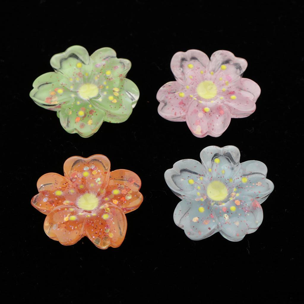 30шт. Смола Сакура с плоской спинкой, пуговицы из бисера, украшение, ремесло