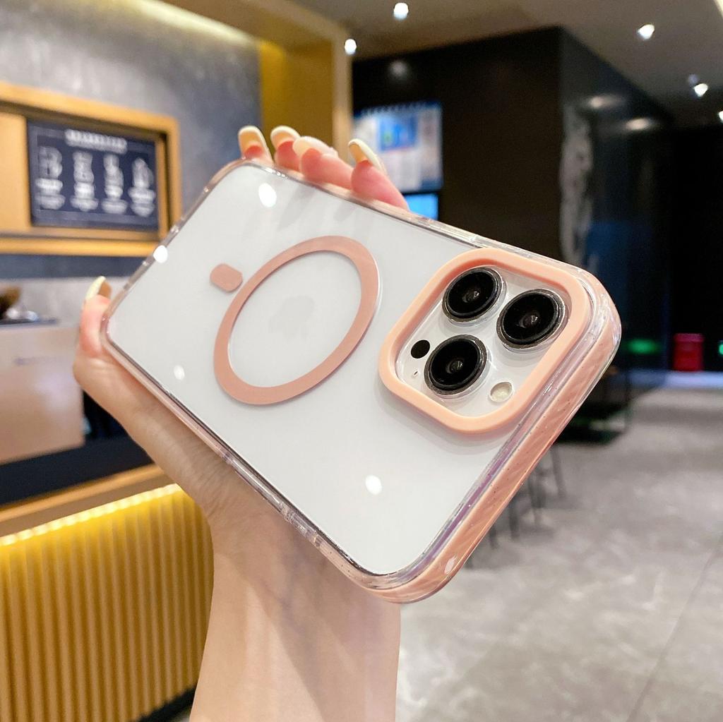 Transparent Magnetic Suction for Apple 16Pro Phone Case for IPhone15Promax All-inclusive 14 Anti-fall 13 Acrylic