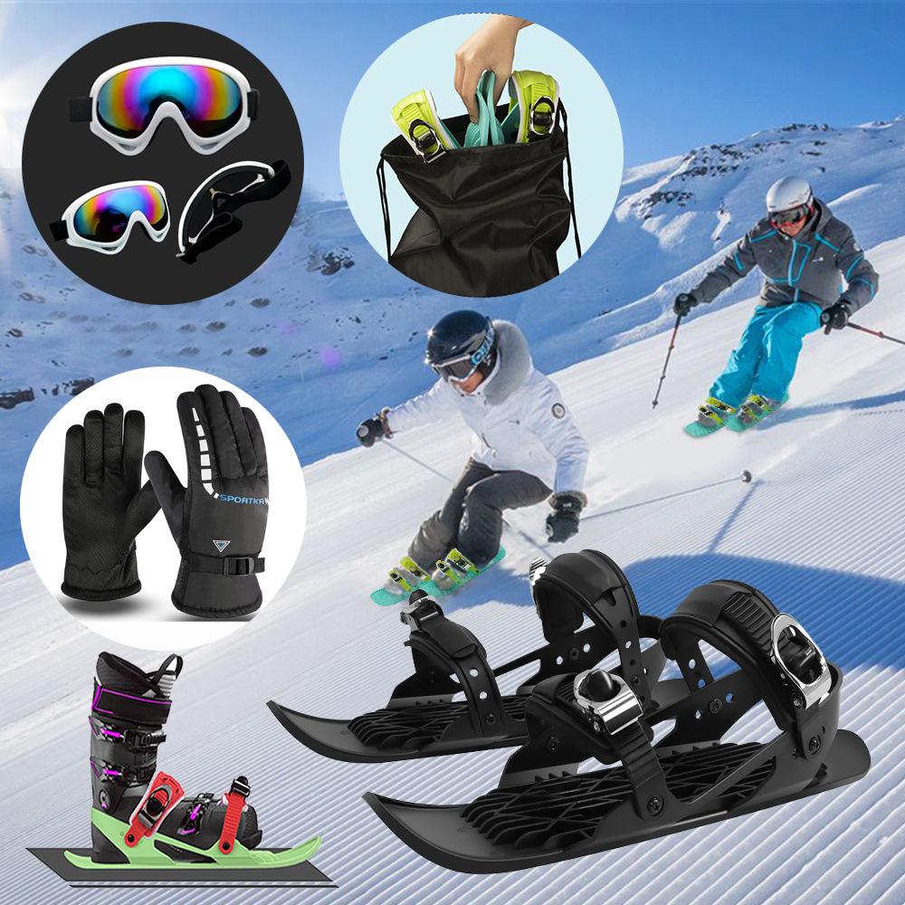 Мини уличные лыжи и длинные лыжи для ходьбы по снегу: Короткие и длинные снегоступы для дикой местности