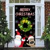 Christmas Door Curtain Santa Claus Door Cover Banner Reusable Photo Backdrop Door Cover for Indoor Outdoor Festive Decor