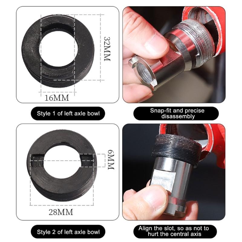 Инструмент для снятия каретки горного велосипеда для центральных валов велосипедов, стальной инструмент для нижних осей велосипедов, съемник шатунов велосипеда
