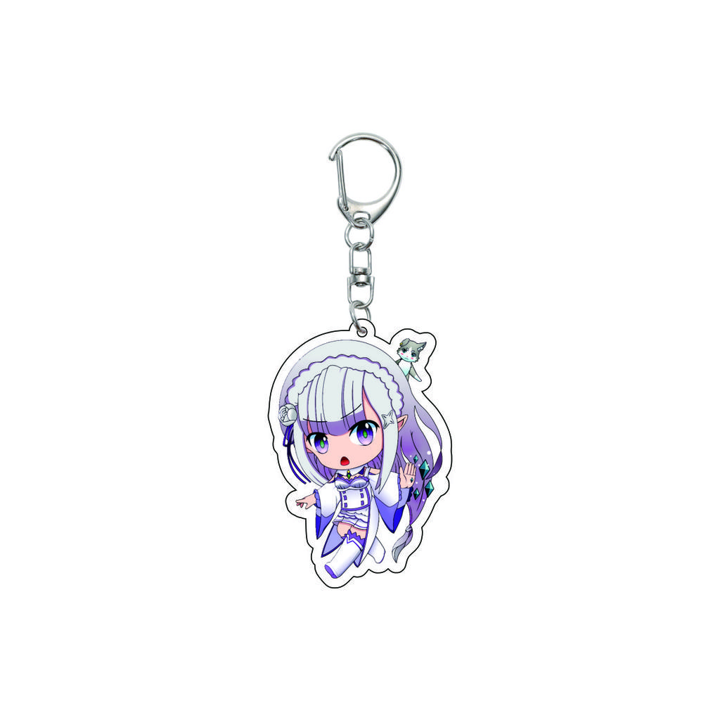 55ММ Аниме Re:ZERO - Начинаю новую жизнь в другом мире Брелок Нацуки Субару Эмилия Брелок Акриловая Модель Пластина Рождественские Подарки