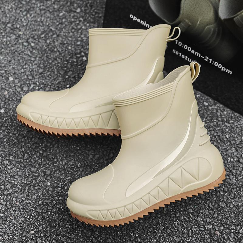 Модная дождевая обувь мужская короткая труба верхняя одежда мягкая подошва водонепроницаемая обувь для рыбалки на открытом воздухе нескользящие кухонные резиновые сапоги обувь для автомойки