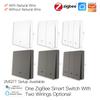MOES NO Neutral No Capacitor Zigbee 3.0 Wireless Wall Push Button Smart Light Switch Tuya EU UK Standard 1/2/3 Gang