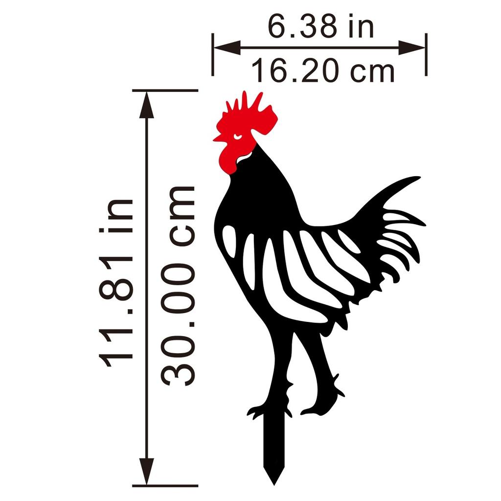 Metal Chicken Garden Decor for Outside Metal Chicken Yard Art, Decorative Garden Stakes Chicken Gifts for Chicken Lovers, Patio/Lawn Decorations, 2PCS