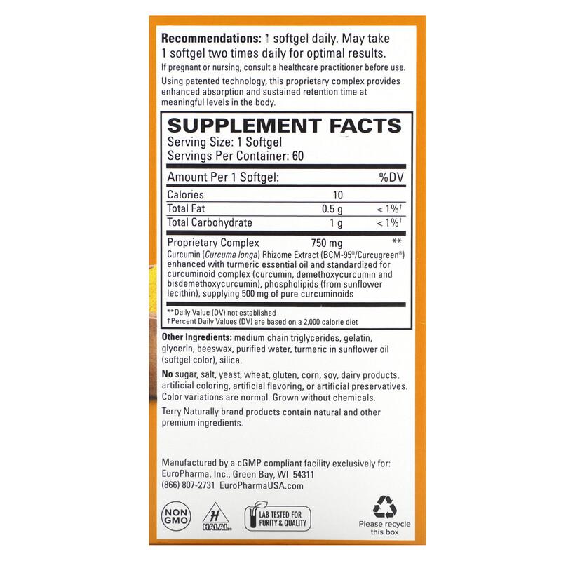 CuraMed, Superior Absorption Curcumin, 750 mg, 60 Softgels