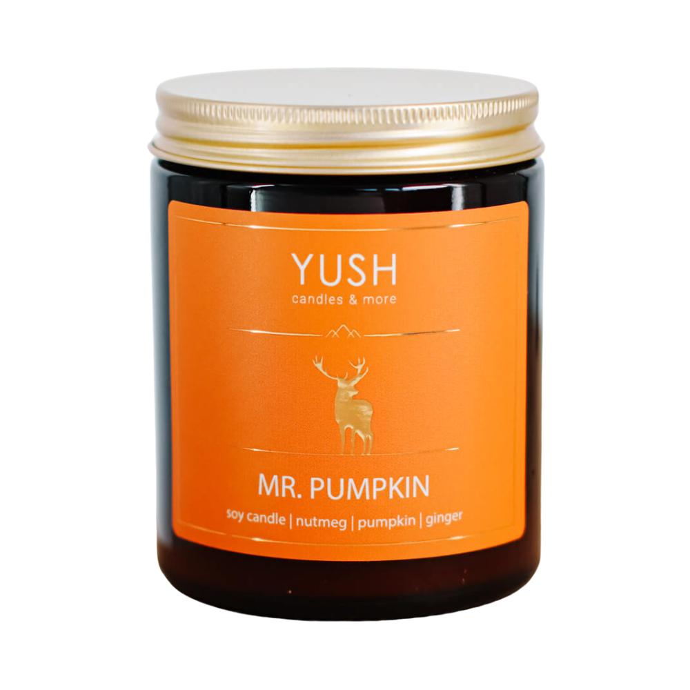 Mr. pumpkin -świeca sojowa dyniowa korzenna imbirowa - yush - 180ml