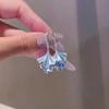 Synthetic Rhinestone Ginkgo Ear Pendant Double-layer Sweet Earrings Jewelry Ginkgo Earrings  Party