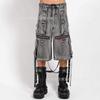 Dark Street Wash Denim Jeans Patchwork Embroidered Cargo Pants Men Women Loose Fit