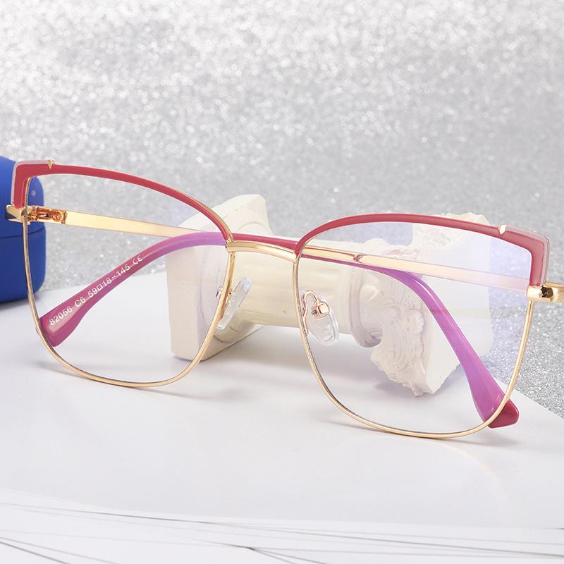 Stylish Cat-Eye Shaped Anti Blue Light Presbyopia Eyeglasses Metal Eyeglasses Women Trend PC Screen Goggles Radiation Protection Eyeglasses