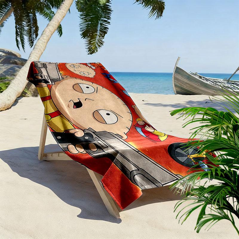 Stewie Griffin Family Guy Print Beach Towel, Large Soft Quick Dry Towel for Beach Camping Swimming