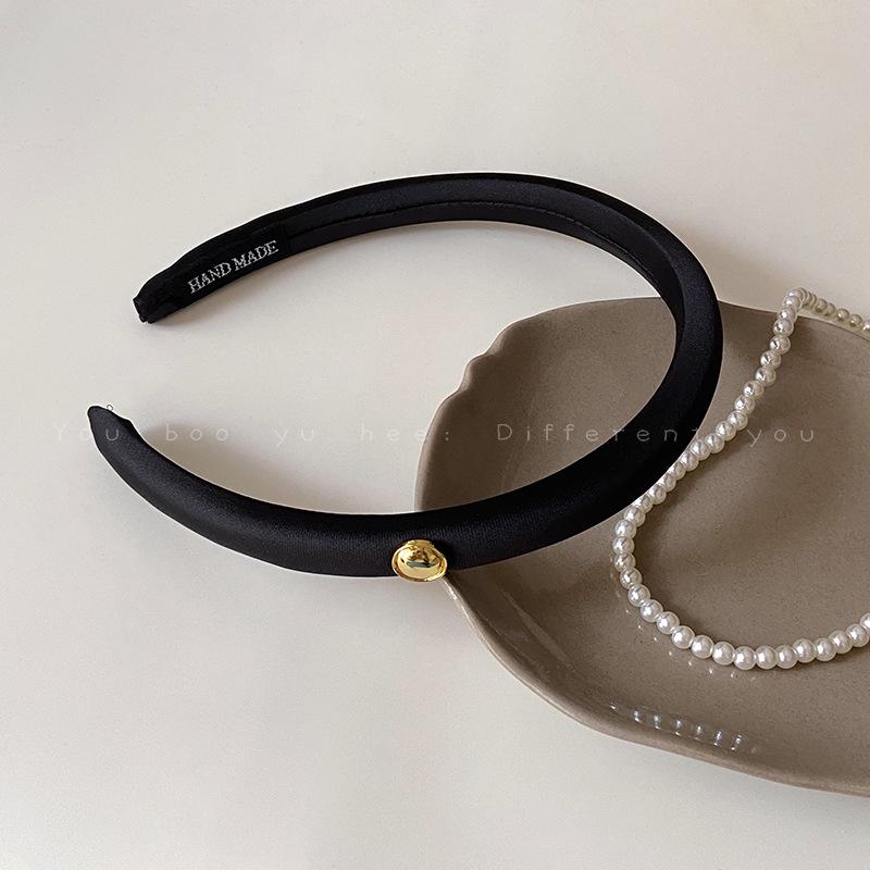 Женская черная повязка на голову Gold Label с черепом 2025 - Роскошный аксессуар для волос для умывания и многого другого