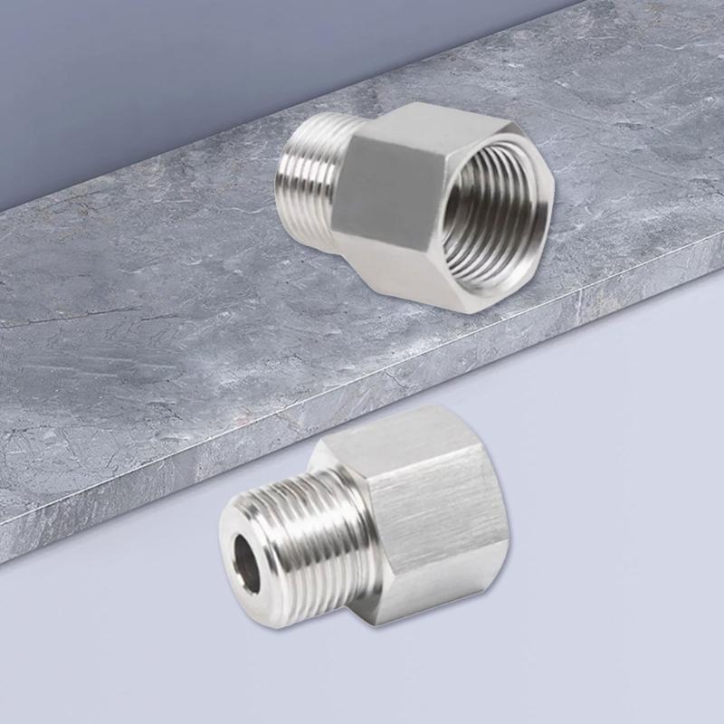 Комплект из 2 стальных резьбовых NPT-адаптеров 3/8 дюйма внутренняя резьба на 1/4 дюйма наружная резьба Сверхпрочные трубные фитинги для преобразования Royal US