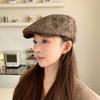 New Xiaoxiangfeng leather brim octagonal hat children's autumn temperament versatile newsboy hat literary and retro beret