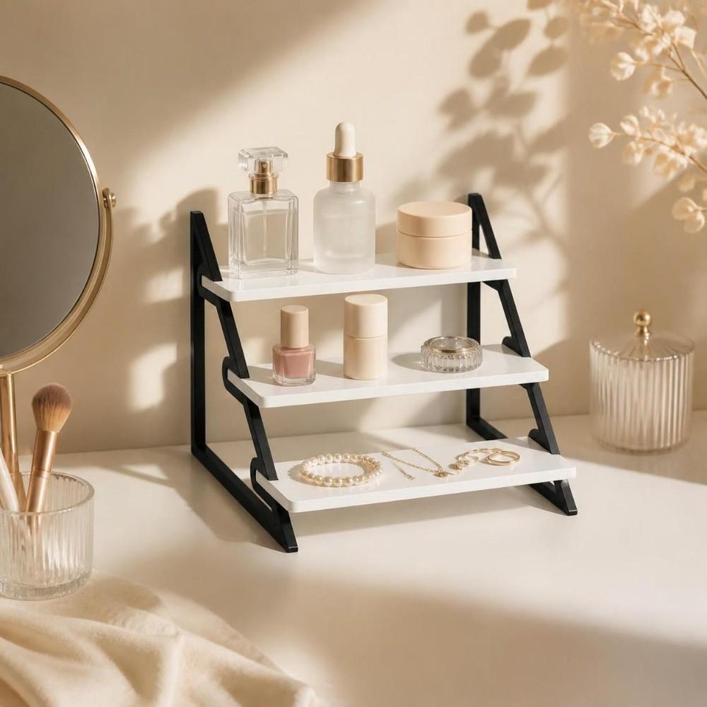 3D Printing Cosmetic Perfume Storage Rack 3 Tier Seasoning Organizer Doll Model Shelf Collectibles