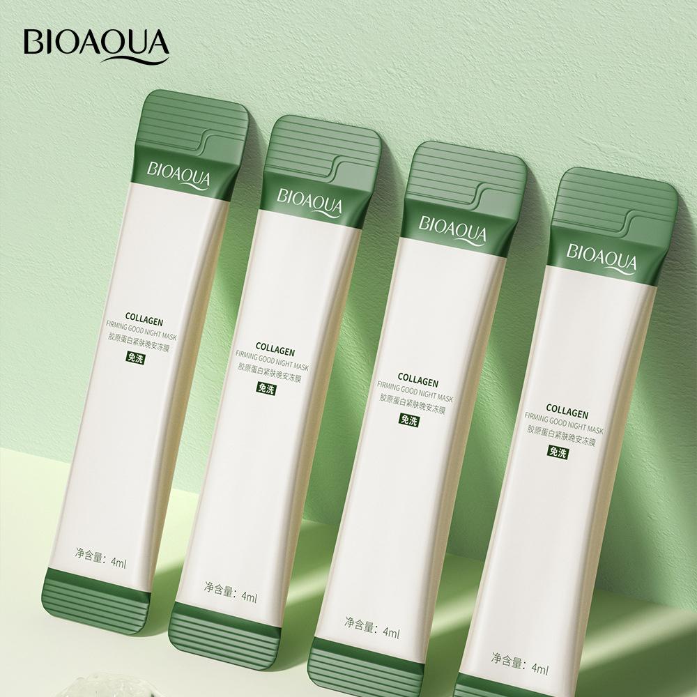 Bioaqua Коллагеновая укрепляющая ночная маска, освежающая контроль жирности, нежная и грубая улучшающая ночная маска