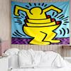 Keith Haring Ascending Tapestry for Bedroom Aesthetic Classroom Tapestries Wall Hanging for Living Room Dorm Office,Ideal Creative Gift