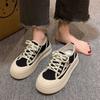 Туфли парусиновые жемчужные в стиле Сяосянфэн женские весна 2025 новые суперхит на толстой подошве на шнуровке показывают тренд маленьких повседневных кед