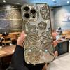 Подходит для Ip16promax Гальванизированный Глитц Край Бриллиантовый Цветок Apple 13/14/15 Цветок Масляной Живописи Мягкий Чехол