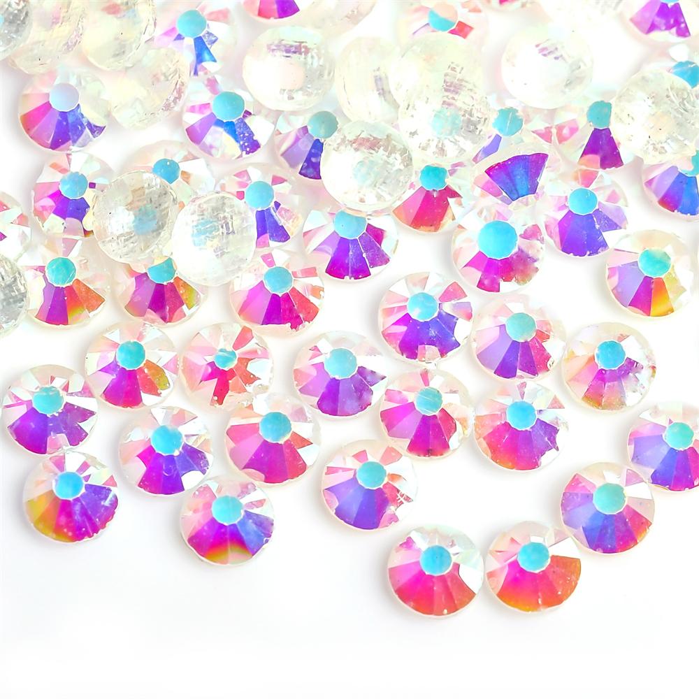 SS6-SS30 40 цветов кристалл AB лучше DMC горячая фиксация стразы, стеклянные стразы горячая фиксация термоприклеиваемые стразы швейные и тканевые украшения
