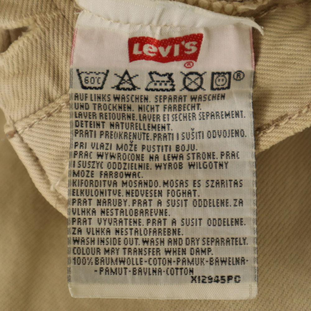 Levi's 90-е 501 евро прямые Хлопковые брюки w30 бежевые На пуговицах Мужские Б/у