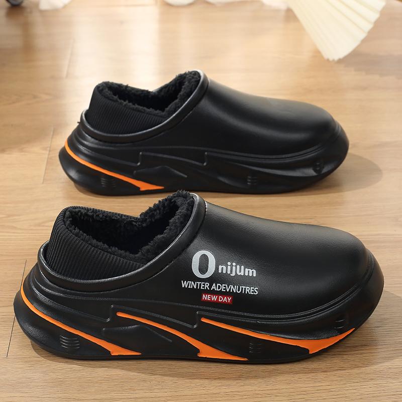 Зимние мужские теплые тапочки Хлопковые тапочки На каблуке Уличные Домашние Теплая обувь Мужские Домашние Тапочки Плюшевые Теплые Тапочки 38-45