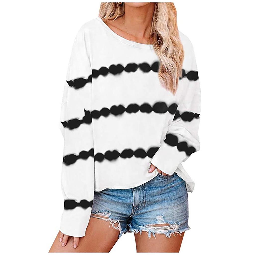 Женский повседневный однотонный топ с длинными рукавами, пуловер, свитшот