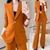 Women's Spring Fashion Professional Suit Jacket Pants Two Piece Korean Elegant Casual Blazer Coat Trousers Matching Set