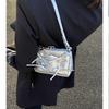 New Niche Bow Silver Shoulder Bag For Women Korean Fashionable Chain Square Underarm Bags Female Daily Commuting Handbags