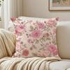Vintage Pink Roses Pillow Case Breathable Organic Short Plush Cushion Covers Machine Washable WrinkleResistant Soft Durable