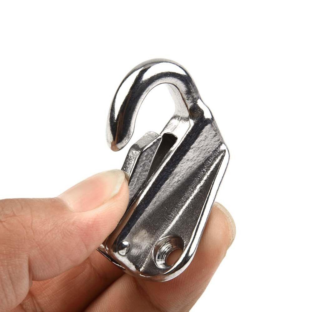 2Pcs 316 Stainless Steel Spring Locked Fender Hooks Practical Marine Spring Snap Hook  Tug Ship