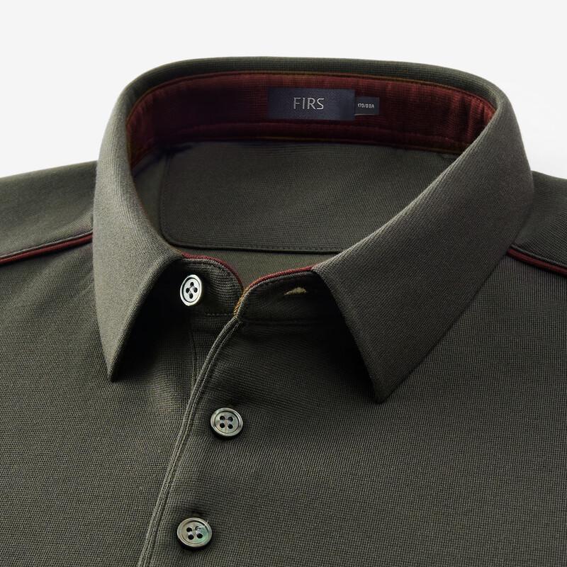 Мужская деловая рубашка-поло FIRS с длинным рукавом из смесовой шерсти