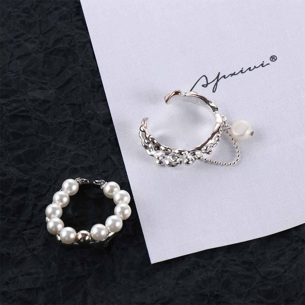 Chain Baroque Pearl Jewelry Gifts Adjustable Open Ring Women Rings Korean Style Index Finger Ring