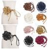 Boho Flower Waist Belt for Women Girls Floral Faux Leather Rope Waist Band Wedding Dress Thin Waistband