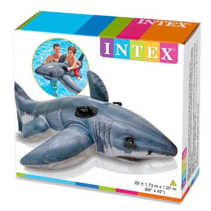 INTEX Inflatable Great White Shark Ride-On - 173x107 Cm - For Children 3 Years and Older