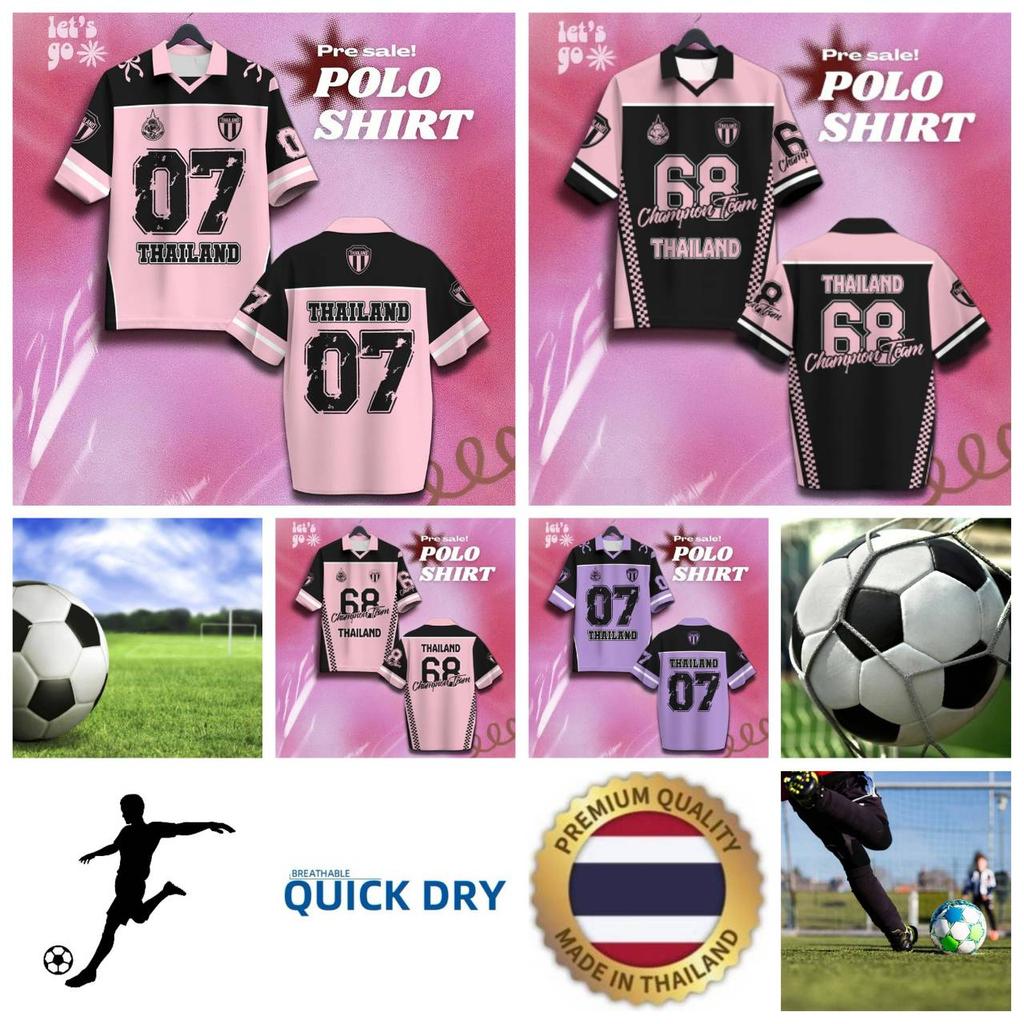 ТАИЛАНД Футбол Футбол Поло Винтажная Футболка Национальная Сборная Унисекс Мужчины Женщины Спорт Тренировка ФУТБОЛКА БОЛЕЙ ПРИНТ Быстросохнущая С коротким рукавом Форма